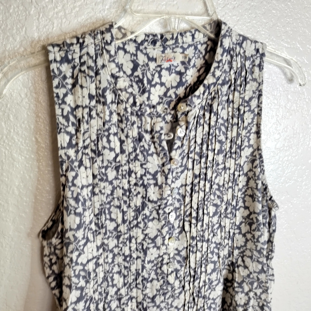 Faherty Isha Mini Linen Blend Dress Nusa Floral Sz S - Picture 3 of 10